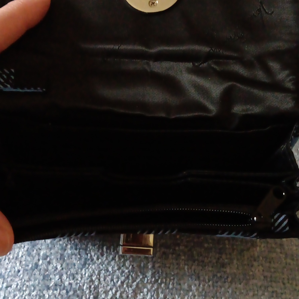 Vera Bradley Cornflower Blue Black Wallet - Picture 7 of 14